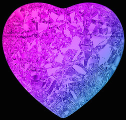 Image showing Gradient color diamond heart shape on black 