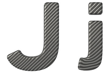 Image showing Carbon fiber font J lowercase and capital letters