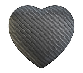 Image showing Carbon fibre heart shape isolated