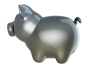 Image showing Carbon fiber piggy bank isolated