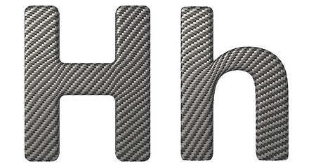 Image showing Carbon fiber font H lowercase and capital letters