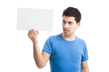 Image showing Holding a blank billboard