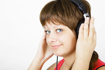 Image showing girl teenager in the headphones