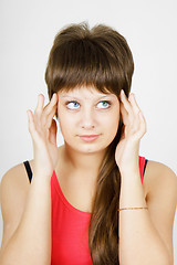 Image showing girl with a headache