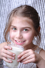 Image showing child drinking girl