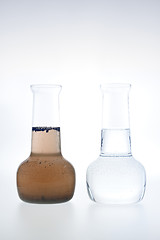 Image showing Sample of clean and dirty water isolated