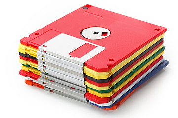 Image showing Many colored compute diskette isolated on white