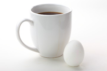 Image showing White coffee and egg