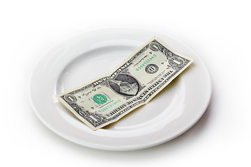 Image showing The money on the plate.