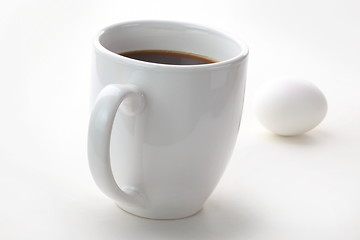 Image showing White coffee and egg