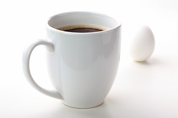 Image showing White coffee and egg