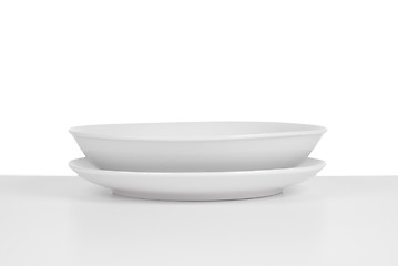 Image showing Empty white ceramic soup dish