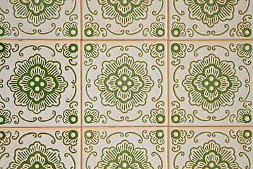 Image showing Traditional Portuguese glazed tiles