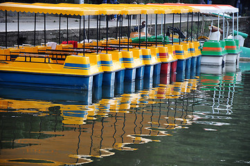 Image showing Colorful boats