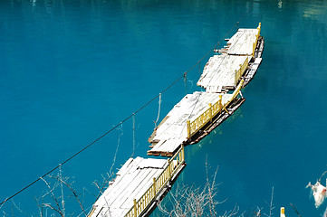 Image showing Floating boats in lake