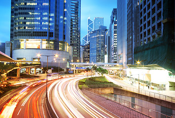 Image showing Road and traffic in downtown area of Hong Kong 