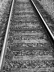 Image showing Railway railroad tracks