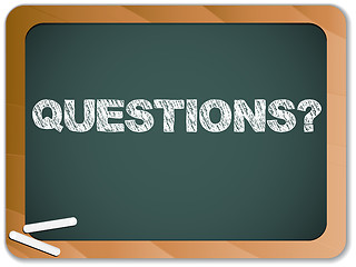 Image showing Blackboard with Questions Message written with Chalk