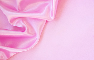 Image showing Smooth elegant pink silk as background 