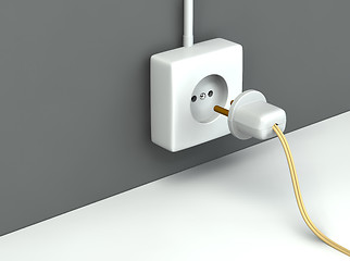 Image showing 3d rendered standart outlet with plug
