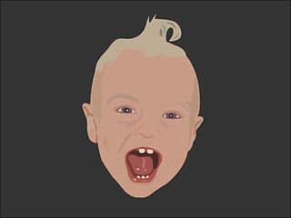 Image showing cute laughing baby head vector illustration