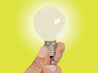 Image showing hand with lamp vector illustration