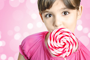 Image showing Girl with lollipop