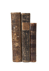 Image showing Three antique books isolated