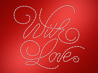 Image showing With love words on red 