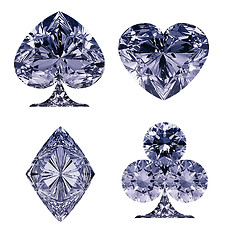 Image showing Blue Diamond shaped Card Suits