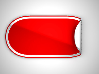 Image showing  Red rounded bent sticker or label 