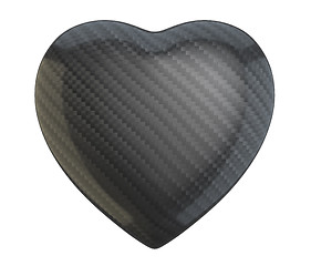 Image showing Carbon fiber heart shape isolated 