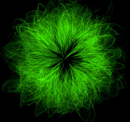 Image showing Green round abstraction over black 