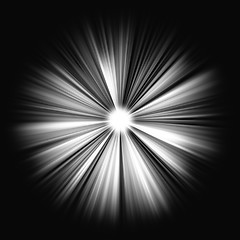 Image showing Beams of light on black: shining star