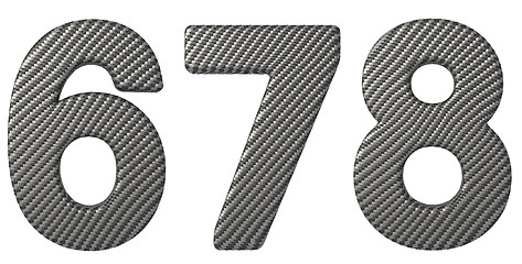 Image showing Carbon fiber font 6 7 8 numerals