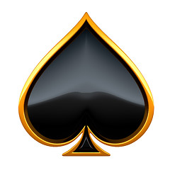 Image showing Spades card suits with golden framing