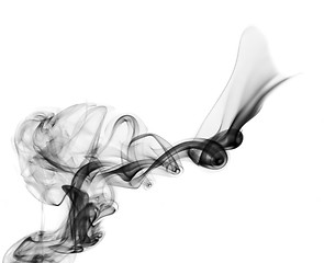 Image showing Abstract smoke swirls on white