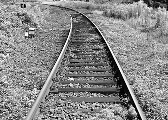 Image showing Railway railroad tracks