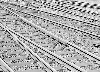 Image showing Railway railroad tracks