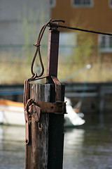 Image showing Rusty Pole in Water