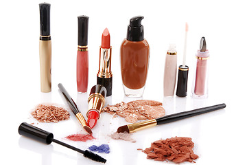 Image showing different cosmetics, beauty concept