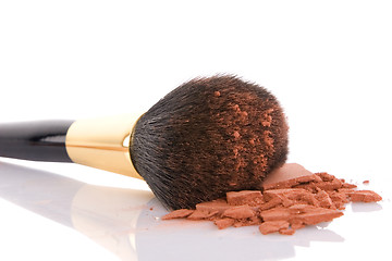 Image showing Make-up brush and brown powder