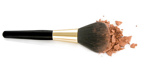 Image showing Make-up brush and brown powder