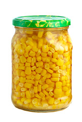 Image showing Glass jar with marinated corn grains