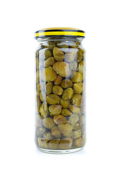 Image showing Glass jar with marinated capers