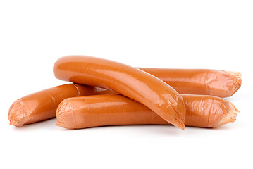 Image showing Sausages wrapped in plastic cover