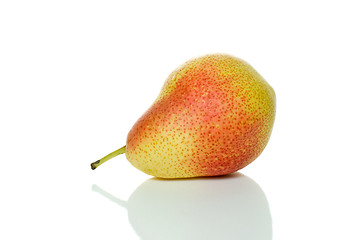 Image showing Lying single spotty yellow-red pear