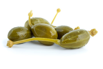 Image showing Close-up shot of few marinated capers fruits