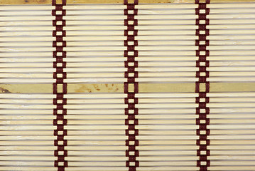 Image showing Close-up ofbamboo stick straw mat