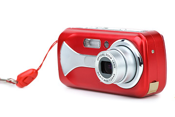 Image showing Red compact digital photocamera